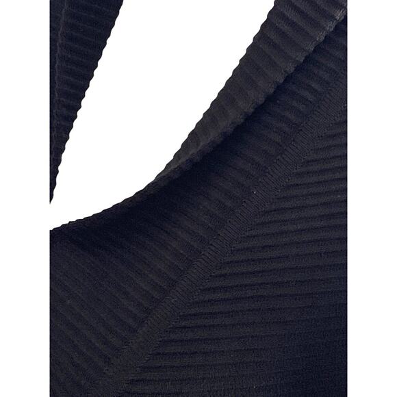 Exclusively Misook Textured Full Zip Sweater Cardigan Black XL Petite - Picture 6 of 7